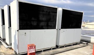 枚方市パチンコ店様にてヤンマー製GHPエアコン室外機13台、室内機62台の更新工事。