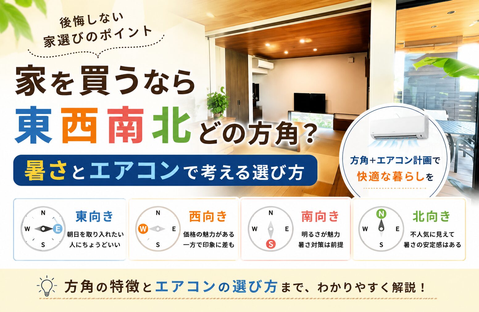 家を買うなら東西南北どの方角？暑さとエアコンで考える選び方 - 大阪 